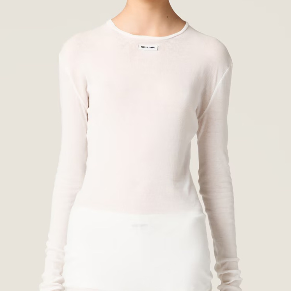 Sheer White Long Sleeve Top